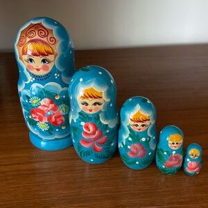 Handmade Russian Wooden Nesting Dolls 🪆